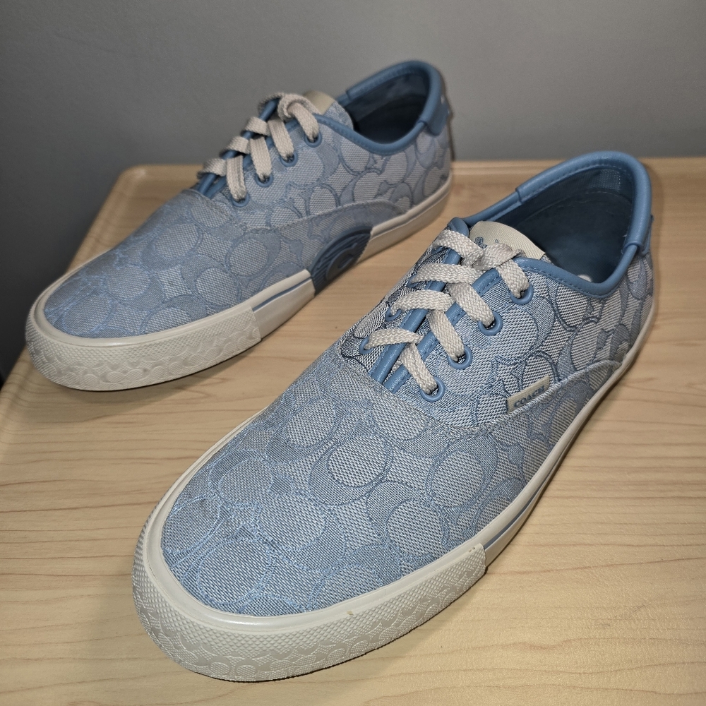 COACH C2705 Citysole Skate Sneakers Light Blue & Beige Womens Size 9B - Picture 2 of 12